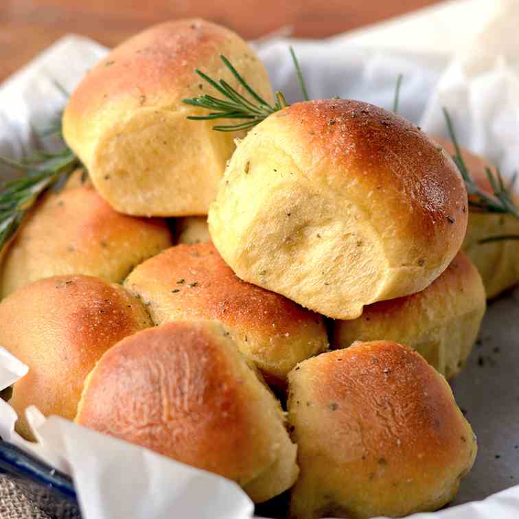 Rosemary Sweet Potato Rolls - Pizza Crust