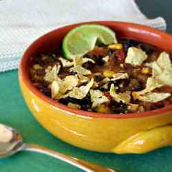 Chunky Tortilla Soup w Black Beans