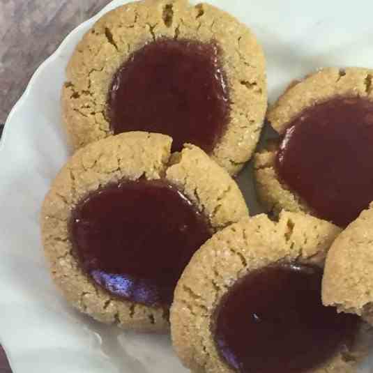 Peanut Butter and Jelly Thumbprint Cookies