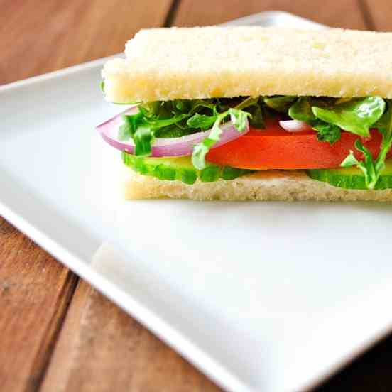 English Cucumber, Arugula, Tomato Sandwich