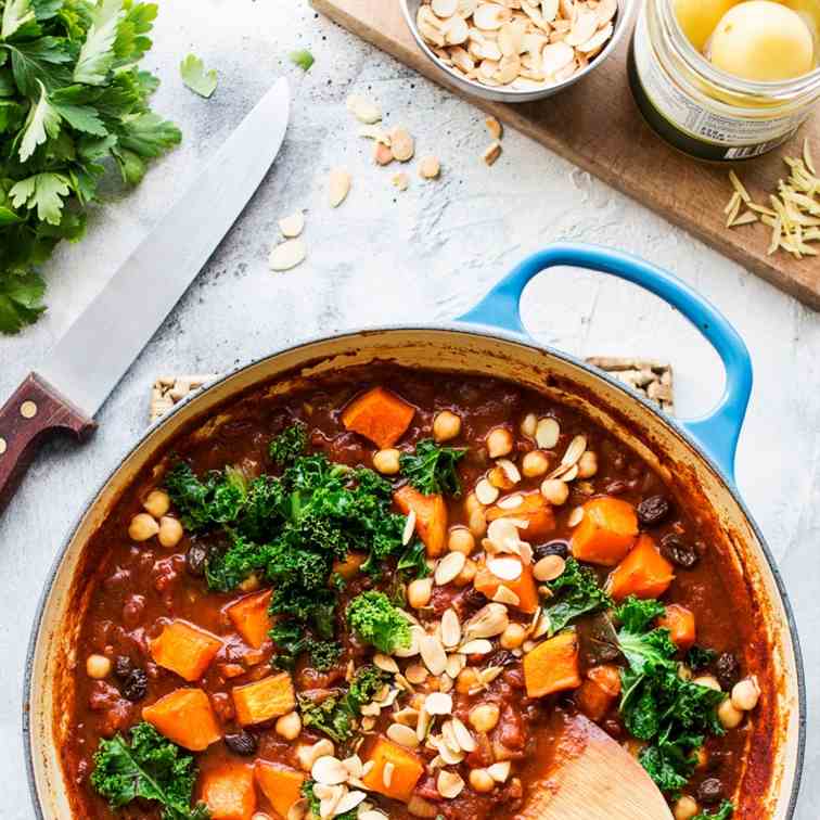 Vegan tagine with butternut squash