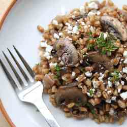 farro with sauteed mushrooms and thyme