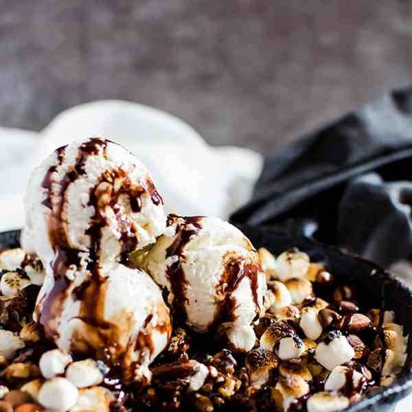 skillet rocky road brownies 