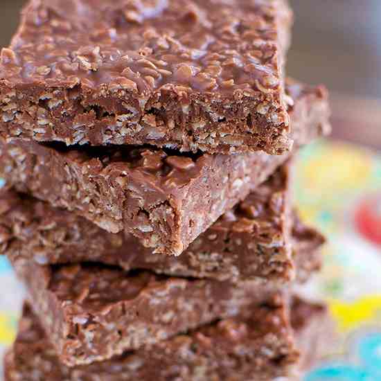 No Bake Chocolate Oatmeal Bars