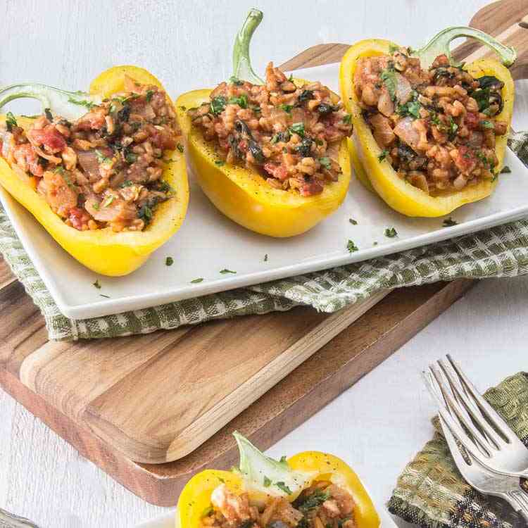 Stuffed Peppers w/ Feta & Spinach