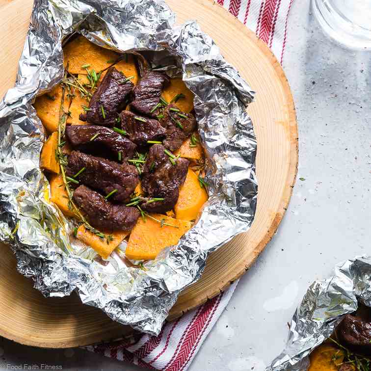 Garlic  Steak  -  Potato  Foil  Packets 