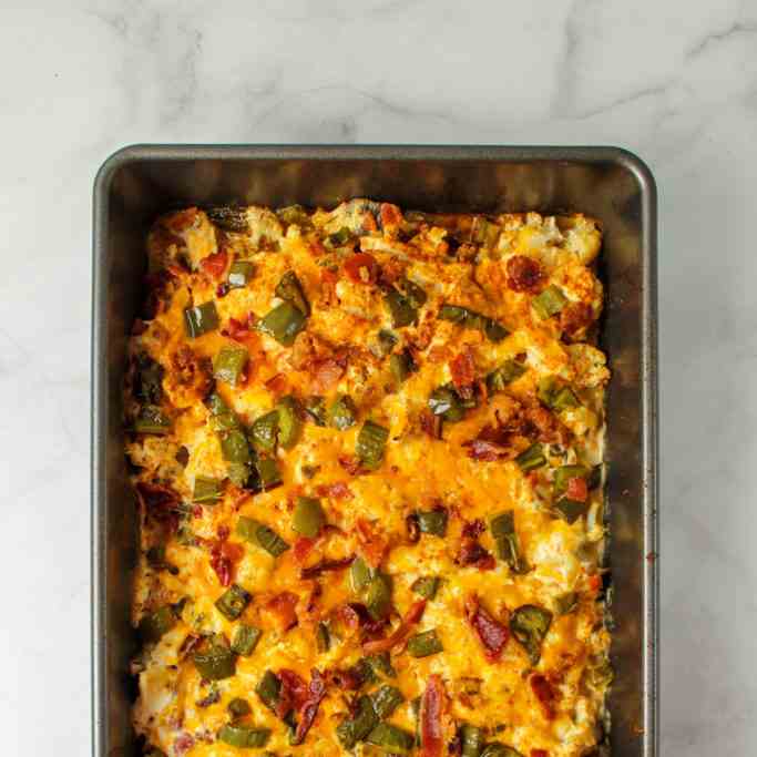 Cauliflower Jalapeno Popper Casserole