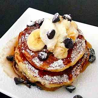 Banana Walnut Chocolate Chip Pancakes