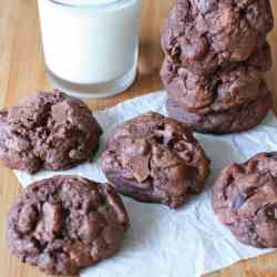 Chunky Chewy Double Choc Cookies