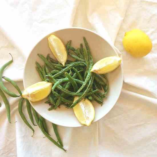 Oven roasted green beans