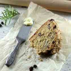 Rosemary Rum Raisin Soda Bread