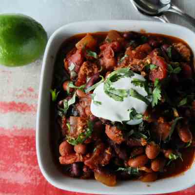 Mixed-Bean Chili with Tofu