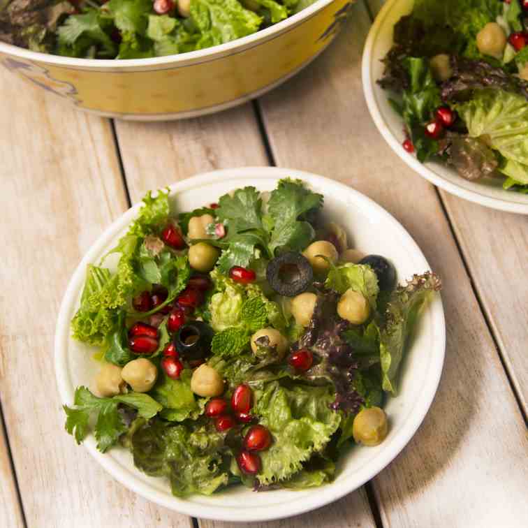 Chickpea Salad and a Lemony Basil Dressing