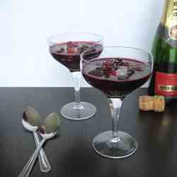 Kir Royale-poached summer berries