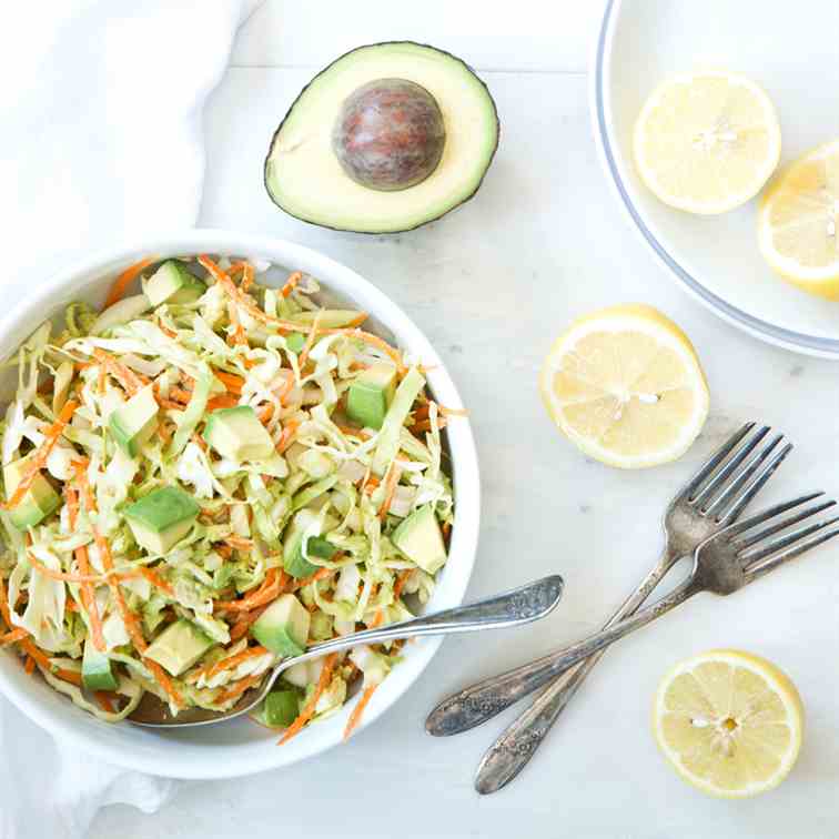 6-ingredient Vegan Avocado Cabbage Slaw