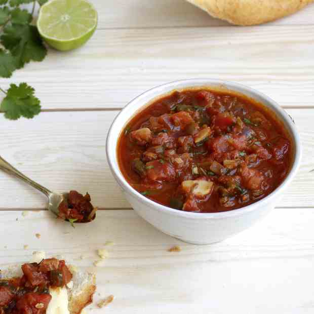 Roasted Garlic, Jalapeno and Tomato Salsa