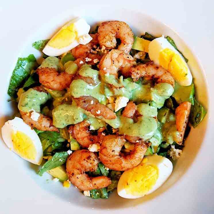 Shrimp And Avocado Salad With Goddess Dres