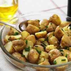 Crushed new potatoes with chives