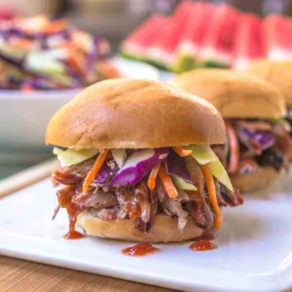 Pull Pork Sliders with Ranch Coleslaw
