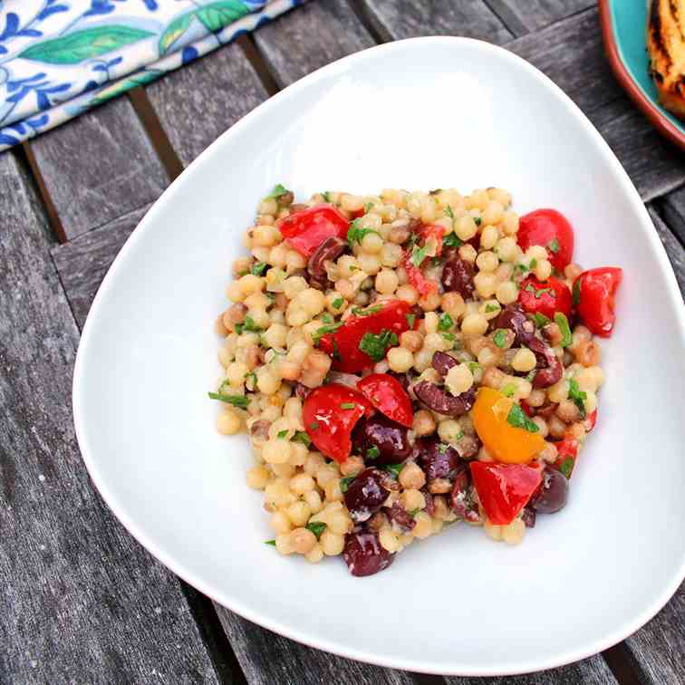 Fregola Sarda Pasta with Olives & Tomatoes