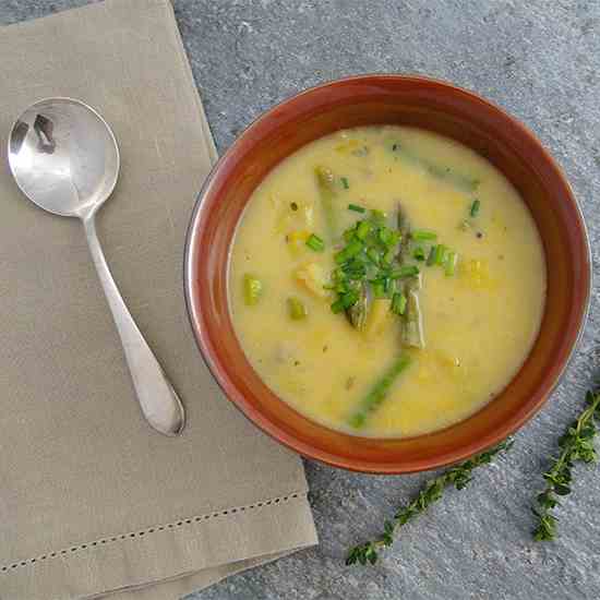 Leek, Potato & Asparagus Soup 