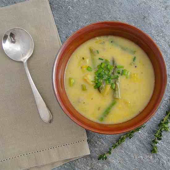 Leek, Potato & Asparagus Soup