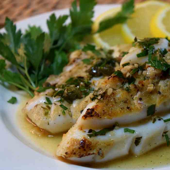 Weeknight Calamari Steaks Piccata Style