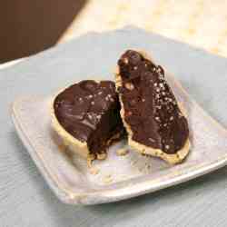 salted chocolate and hazelnut pies