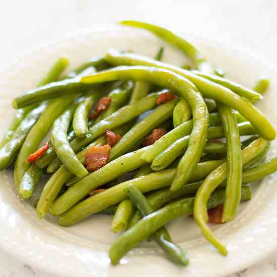 Quick Green Beans With Bacon