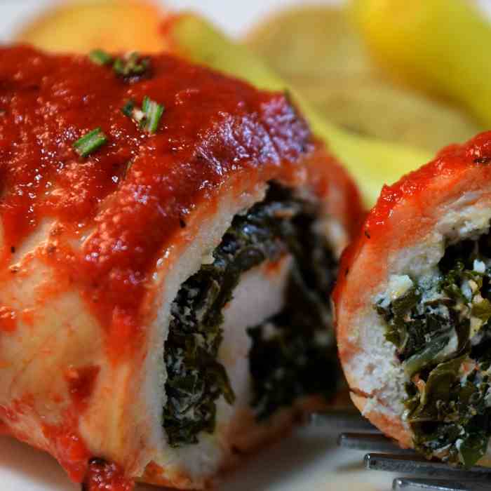  Kale - Goat Cheese Chicken w-Pepper Puree