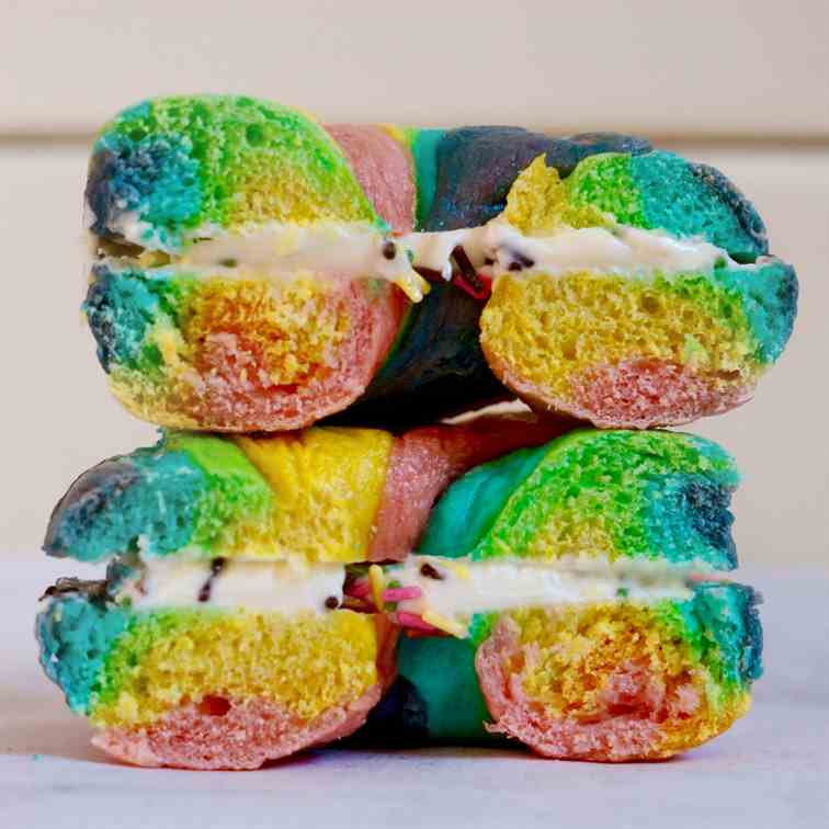 Rainbow bagels