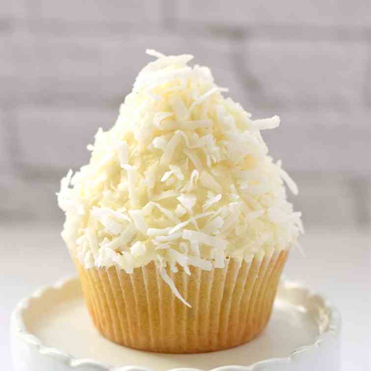 Coconut Cupcakes w- Cream Cheese Frosting