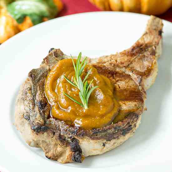 Grilled Pork Chops with Rosemary Pumpkin B
