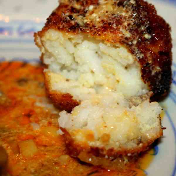 Stuffed Basmati Rice Balls with Chicken 