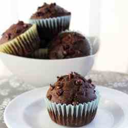 Chocolate Chocolate Cherry Muffins