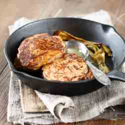 Pear and Rye Pancakes with Honey Butter