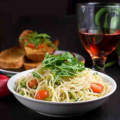 Spicy Spaghetti with grated Zucchini