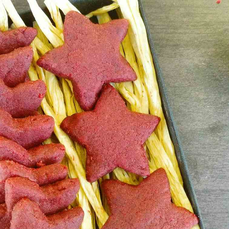 Red velvet shortbread cookies 