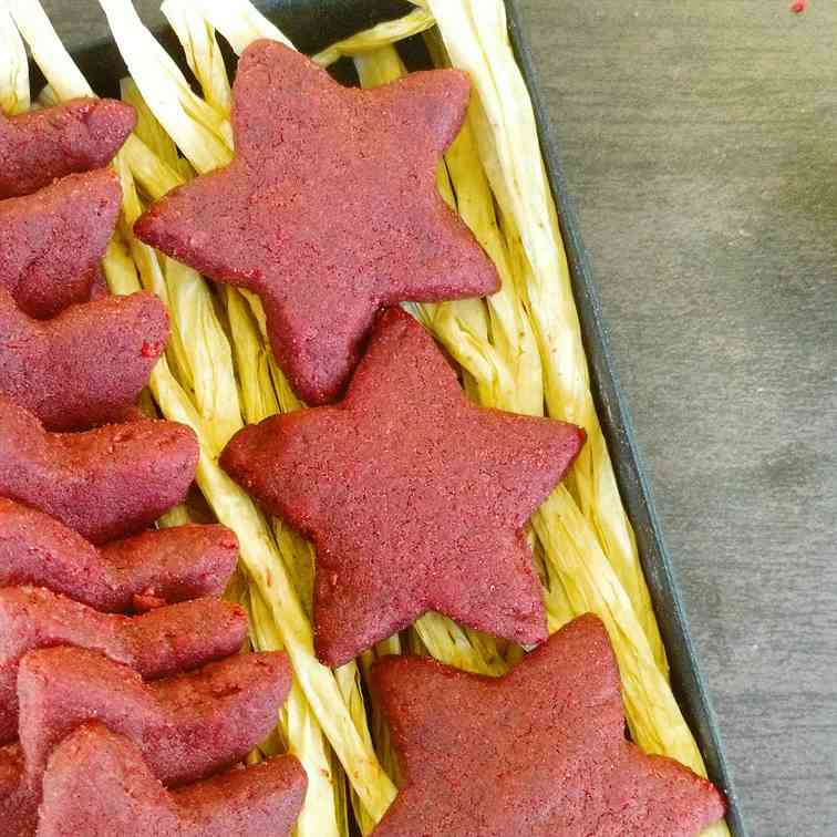 Red velvet shortbread cookies
