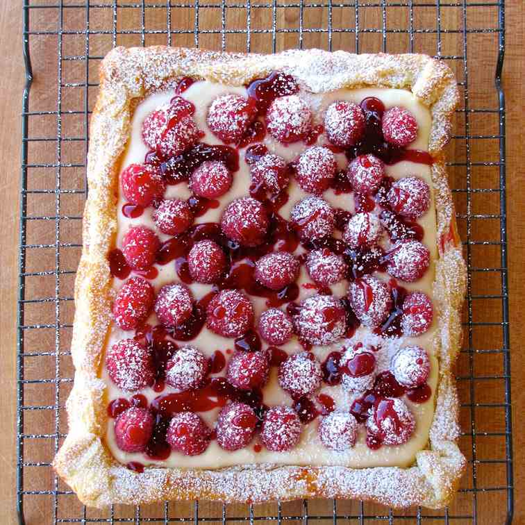 Rustic Raspberry Lemon Cheesecake Tart 