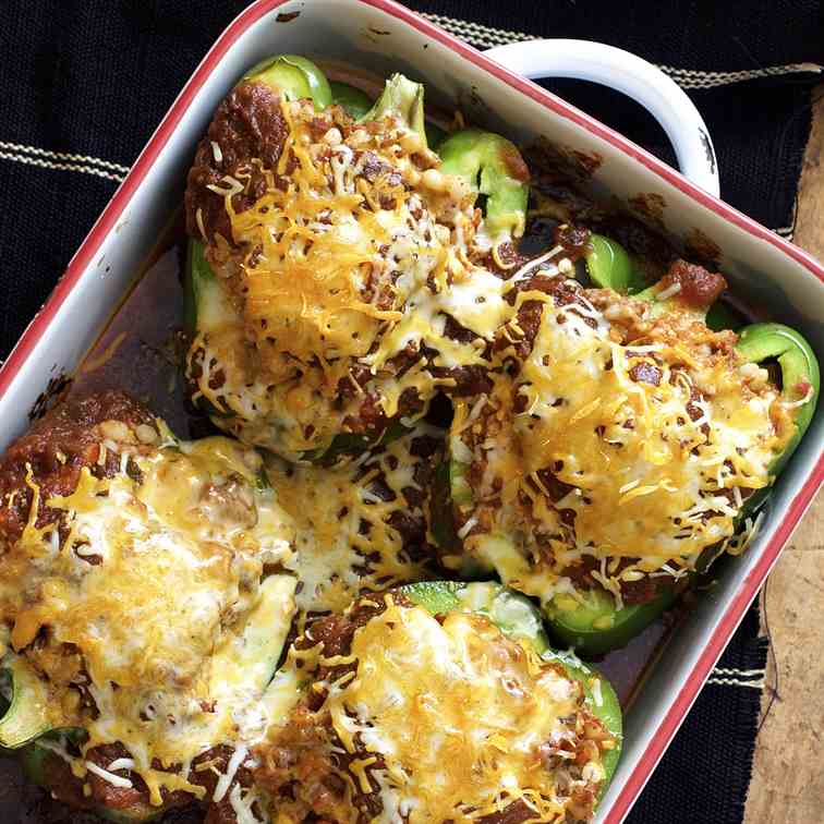 Southwestern Beef - Barley-Stuffed Peppers