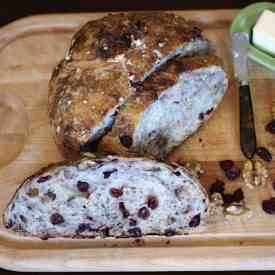 No-Knead Cranberry Walnut Bread