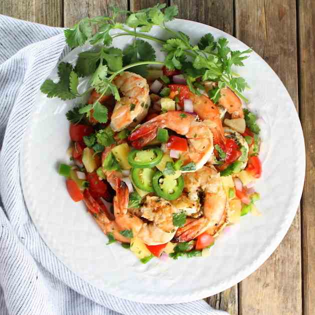 Cilantro Lime Shrimp w Pineapple Salsa