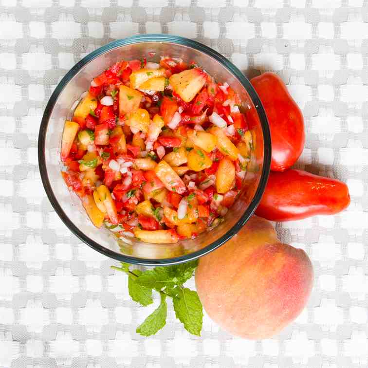 Peach Mint Salsa-