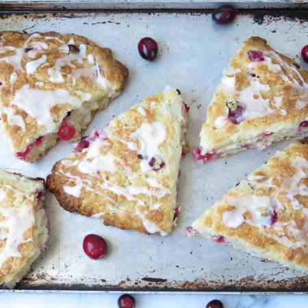 Tart lemon and cranberry scones