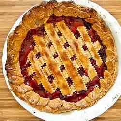 Cherry Rhubarb Lattice Pie