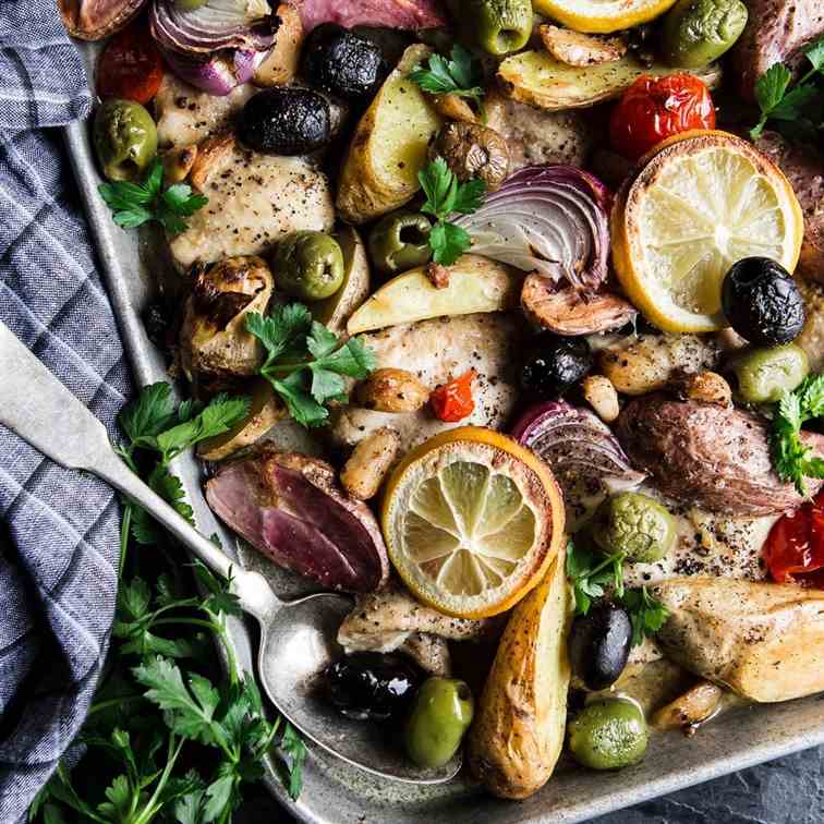 Sheet Pan Olive Bar Chicken