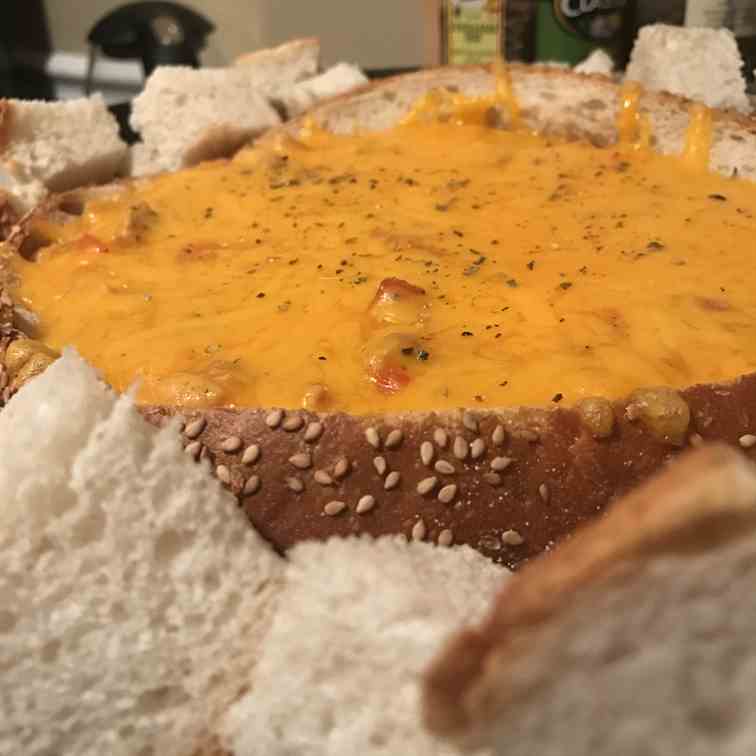 Chicken Chili Bread Bowl