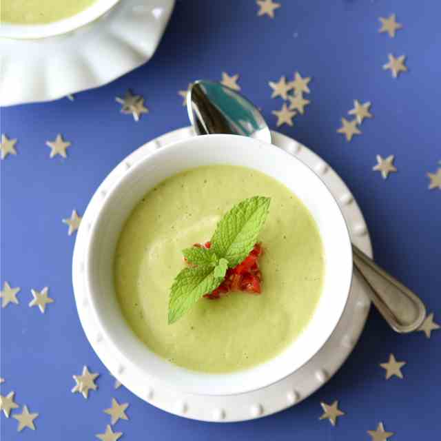 Chilled Avocado Soup with Coconut Milk