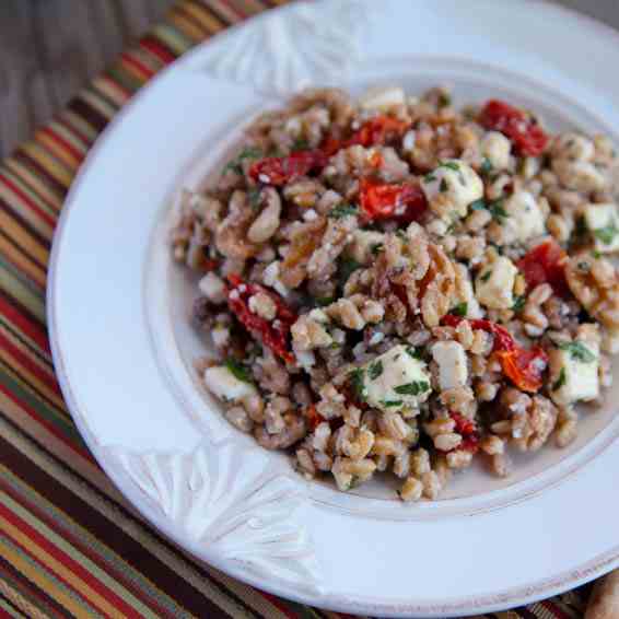 WARM MEDITERRANEAN FARRO SALAD 